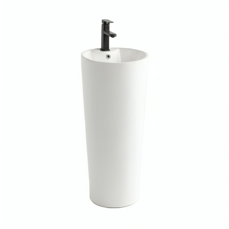 Lavabo de pedestal Melissani: diseño minimalista en cerámica premium, cocción a alta temperatura, fácil mantenimiento y calidad certificada. Elegancia funcional.
SKU: 202