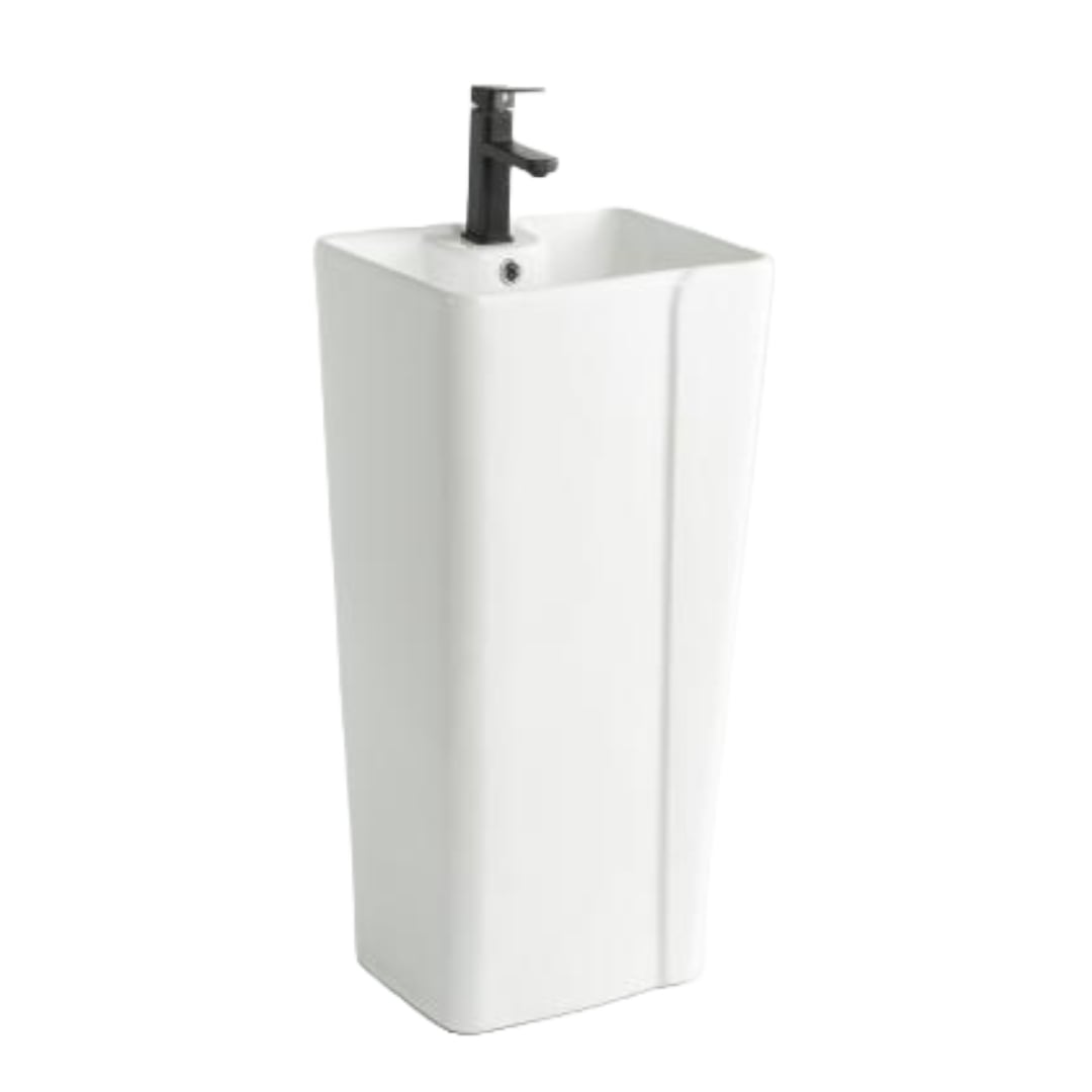 Lavabo de pedestal Lucerne: diseño rectangular con líneas elegantes en cerámica premium. Alta resistencia, cocción a 1980 °C y calidad certificada internacionalmente.

SKU: 207