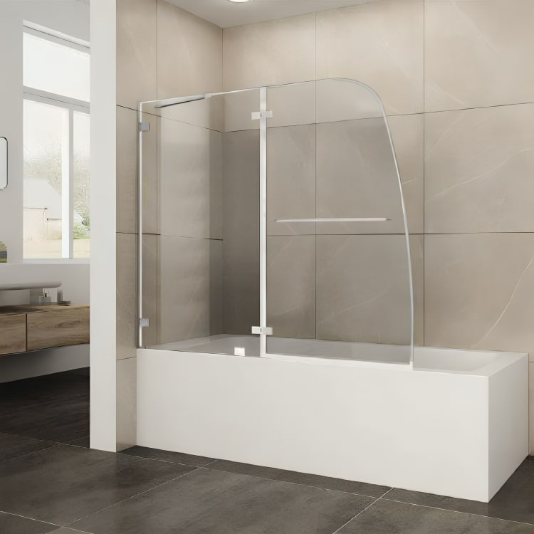 Mampara para tina Roma con vidrio templado de 8 mm y barra para toallas. Diseño sin marco, abatible y con acabados premium para baños modernos.

SKU: AH5901P2