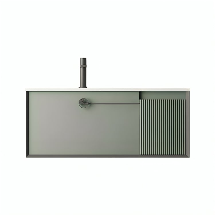 Mueble de baño Rafaello en verde Morandi con encimera de piedra sinterizada y cierre suave. Diseño elegante, materiales premium y certificaciones internacionales.

SKU: WS815300-100