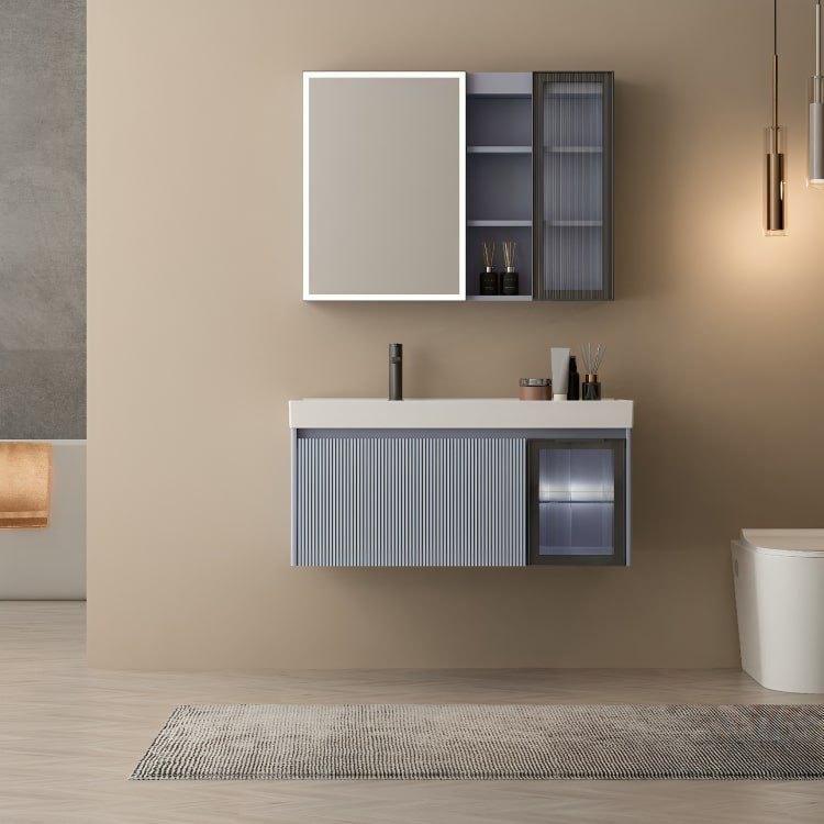 Mueble de baño Cézanne con lavabo cerámico, luz LED y cajón de cierre suave. Color lila, materiales premium y diseño contemporáneo con certificaciones internacionales.

SKU: WS810860-100